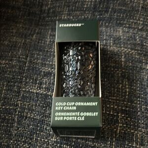 Starbucks 2024 Navy Gemstone Cold Cup Ornament Keychain. New In Box. Collectors